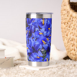 Paarse geïsoleerde Irisse Floral Drinkbeker