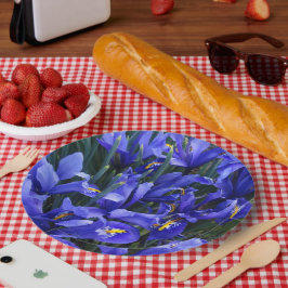 Paarse geïsoleerde Irisse Floral Papieren Bordje