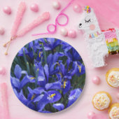 Paarse geïsoleerde Irisse Floral Papieren Bordje (Feest)