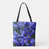 Paarse geïsoleerde Irisse Floral Tote Bag (Achterkant)