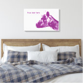 Paarse Geit Gewikkelde Canvas Afdruk (Insitu (Slaapkamer))