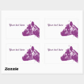 Paarse geit rechthoekige sticker (Vel)