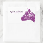 Paarse geit rechthoekige sticker (Tas)
