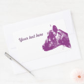Paarse geit rechthoekige sticker (Envelop)