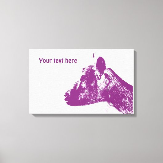 Paarse geitenomwikkeld canvas afdruk (Voorkant)