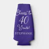 Paarse gejuich voor 40 jaar 40ste verjaardag flesjeskoeler (Voorkant)