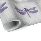 Paarse gejuwelde libel cadeaupapier (Rol Hoek)