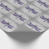 Paarse gejuwelde libel cadeaupapier (Hoek)