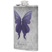 Paarse gejuwelde vlinderfles heupfles (Links)