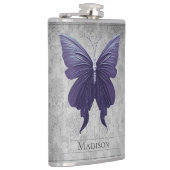 Paarse gejuwelde vlinderfles heupfles (Rechts)