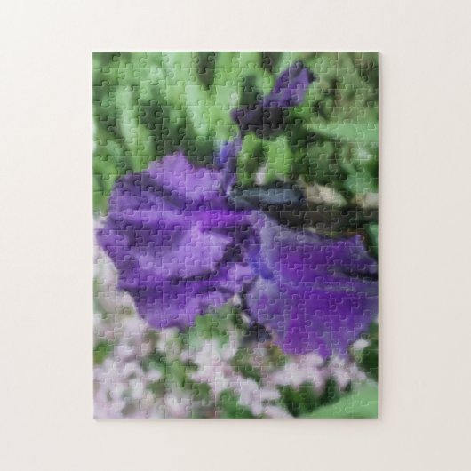 Paarse gekaarde irisklep fotoschilderen legpuzzel (Verticaal)