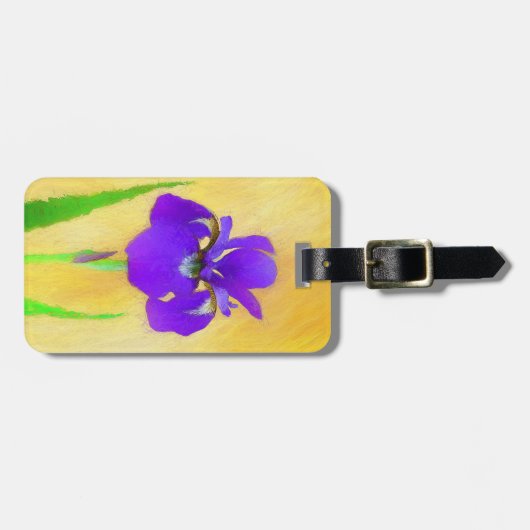 Paarse gekaarde irisschilderingen - Kute Original  Bagagelabel (Voorkant horizontaal)
