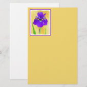 Paarse gekaarde irisschilderingen - Kute Original Briefpapier (Voorkant / Achterkant)