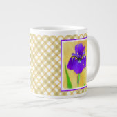 Paarse gekaarde irisschilderingen - Kute Original  Grote Koffiekop (Voorkant rechts)