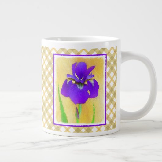 Paarse gekaarde irisschilderingen - Kute Original  Grote Koffiekop (Rechts)