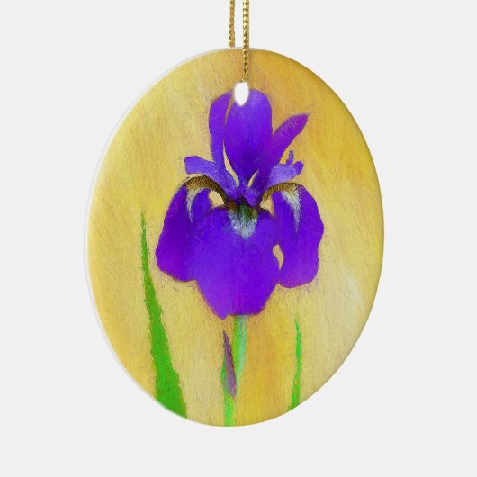 Paarse gekaarde irisschilderingen - Kute Original Keramisch Ornament (Rechts)