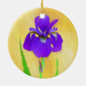 Paarse gekaarde irisschilderingen - Kute Original  Keramisch Ornament (Achterkant)