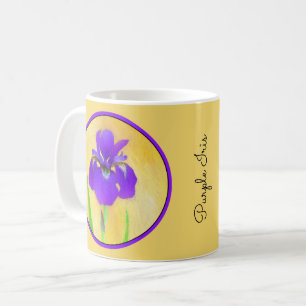 Paarse gekaarde irisschilderingen - Kute Original Koffiemok