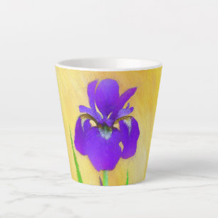 Paarse gekaarde irisschilderingen - Kute Original Latte Mok