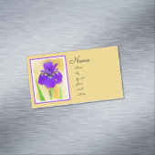 Paarse gekaarde irisschilderingen - Kute Original  Magnetisch Visitekaartje (Voorbeeld)