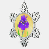 Paarse gekaarde irisschilderingen - Kute Original Tin Sneeuwvlok Ornament (Rechts)