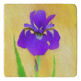 Paarse gekaarde irisschilderingen - Kute Original  Trivet