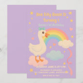 Paarse Gekke ganzenverjaardag voor meisjes Kaart (Voorkant / Achterkant)