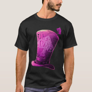 Paarse Gekke Hoedenmaker We zijn hier allemaal ge T-shirt
