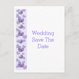 Paarse Gekleurde Bloemen Hart Wedding Save The Dat Aankondigingskaart
