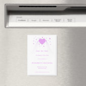 Paarse Gekleurde Hart Ontwerp Wedding Save The Dat Magneet (Insitu (Vaatwasser))