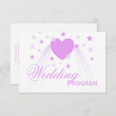 Paarse Gekleurde Harten Ontwerp Trouwprogramma (Voorkant / Achterkant)
