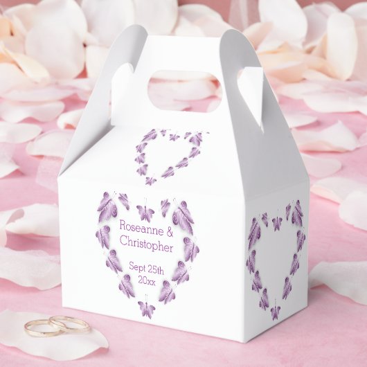 Paarse gekleurde vlinders ontwerp bruiloft bedankdoosjes (Huwelijk)