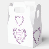 Paarse gekleurde vlinders ontwerp bruiloft bedankdoosjes (Geopend)