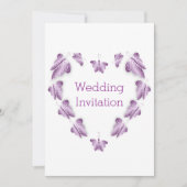 Paarse gekleurde vlinders ontwerp bruiloft kaart (Voorkant)