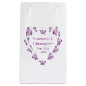 Paarse gekleurde vlinders ontwerp bruiloft klein cadeauzakje (Voorkant)
