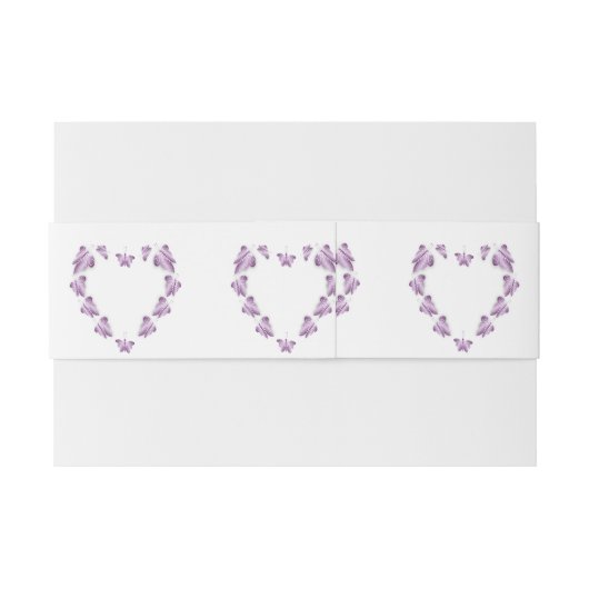 Paarse gekleurde vlinders ontwerp bruiloft uitnodigingen wikkel (Achterkant Voorbeeld)