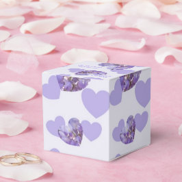 Paarse Gekleurde Wisteria Heart Design Wedding Bedankdoosjes