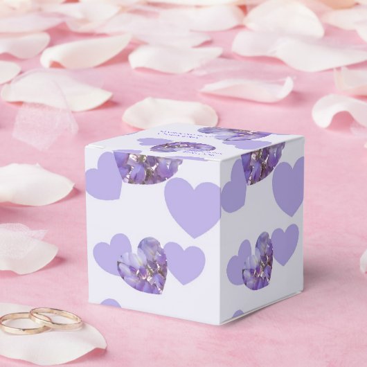 Paarse Gekleurde Wisteria Heart Design Wedding Bedankdoosjes (Huwelijk)
