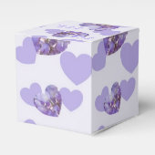Paarse Gekleurde Wisteria Heart Design Wedding Bedankdoosjes (Voorkant Zijde)