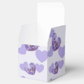 Paarse Gekleurde Wisteria Heart Design Wedding Bedankdoosjes (Geopend)