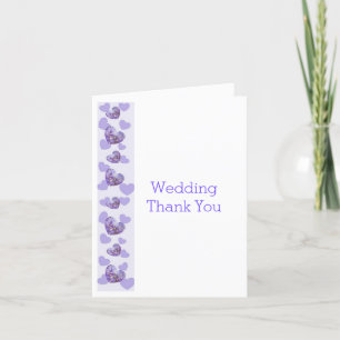 Paarse Gekleurde Wisteria Heart Design Wedding Bedankkaart