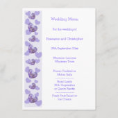 Paarse gekleurde Wisteria Heart Design Wedding Men Menu (Voorkant)