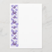 Paarse gekleurde Wisteria Heart Design Wedding Men Menu (Achterkant)