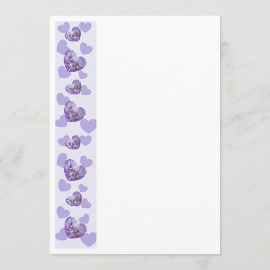 Paarse Gekleurde Wisteria Heart Design Wedding Programmakaart (Achterkant)