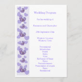 Paarse Gekleurde Wisteria Heart Design Wedding Programmakaart (Voorkant)
