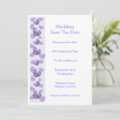 Paarse Gekleurde Wisteria Heart Design Wedding Save The Date (Staand voorkant)