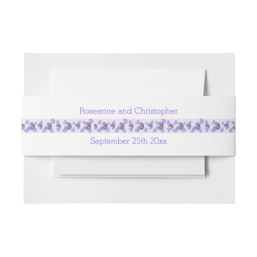 Paarse Gekleurde Wisteria Heart Design Wedding Uitnodigingen Wikkel (Voorkant Voorbeeld)