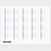 Paarse Gekleurde Wisteria Heart Design Wedding Vierkante Sticker (Vel)