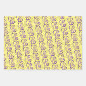 Paarse gekoppelde harten patronen voor het ompakke inpakpapier vel (Voorkant)