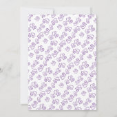 Paarse gekoppelde harten Vrijgezellenfeest Sjabloo Kaart (Achterkant)